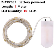 Load image into Gallery viewer, USB AA Holiday fairy lights garland on batteries LED string lights decoration christmas outdoor festoon slingers curtain tinsel