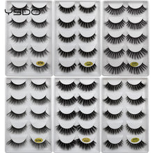 Load image into Gallery viewer, 5 Pairs Mink EyeLashes 3D False Lashes winged Thick MakeupEyeLash Dramatic Lashes Natural Volume Soft Fake Eye Lashes g800