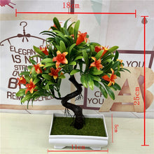 Load image into Gallery viewer, Artificial Green Plants Bonsai Plastic Rose Flowers Small Tree Pot Plant Potted Ornaments For Home Table Garden Decoration 52841