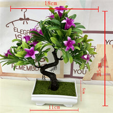 Load image into Gallery viewer, Artificial Green Plants Bonsai Plastic Rose Flowers Small Tree Pot Plant Potted Ornaments For Home Table Garden Decoration 52841