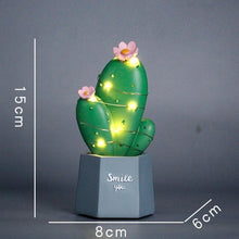 Load image into Gallery viewer, Ins Cactus LED Table Lamp Pink Cute Girl Heart Dream Star Lamp Small Creative Night Light Bedroom Decoration Children's Gift