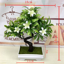 Load image into Gallery viewer, Artificial Green Plants Bonsai Plastic Rose Flowers Small Tree Pot Plant Potted Ornaments For Home Table Garden Decoration 52841