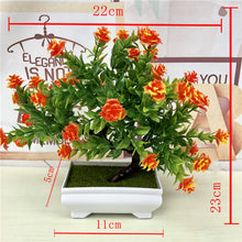 Load image into Gallery viewer, Artificial Green Plants Bonsai Plastic Rose Flowers Small Tree Pot Plant Potted Ornaments For Home Table Garden Decoration 52841