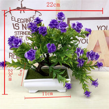 Load image into Gallery viewer, Artificial Green Plants Bonsai Plastic Rose Flowers Small Tree Pot Plant Potted Ornaments For Home Table Garden Decoration 52841