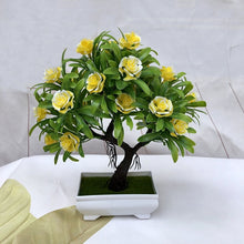 Load image into Gallery viewer, Artificial Green Plants Bonsai Plastic Rose Flowers Small Tree Pot Plant Potted Ornaments For Home Table Garden Decoration 52841