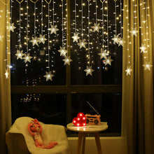 Load image into Gallery viewer, Outdoor Xmas Snowflake LED String lights Flashing Lights Curtain Light Waterproof Holiday Party Connectable Wave Fairy Light D35