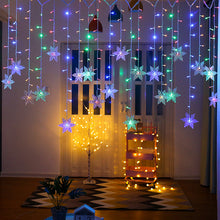 Load image into Gallery viewer, Outdoor Xmas Snowflake LED String lights Flashing Lights Curtain Light Waterproof Holiday Party Connectable Wave Fairy Light D35