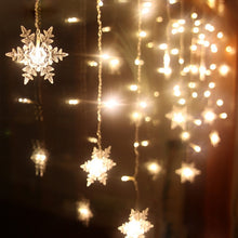 Load image into Gallery viewer, Outdoor Xmas Snowflake LED String lights Flashing Lights Curtain Light Waterproof Holiday Party Connectable Wave Fairy Light D35