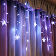 Load image into Gallery viewer, Outdoor Xmas Snowflake LED String lights Flashing Lights Curtain Light Waterproof Holiday Party Connectable Wave Fairy Light D35