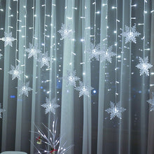 Load image into Gallery viewer, Outdoor Xmas Snowflake LED String lights Flashing Lights Curtain Light Waterproof Holiday Party Connectable Wave Fairy Light D35