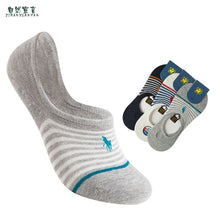 Load image into Gallery viewer, Fashion leisure Cotton Socks Men Of Deodorant Men's Stealth Shallow Mouth Sock Stripe embroidery 3 pairs sexy short socks men