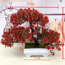 Load image into Gallery viewer, Artificial Green Plants Bonsai Plastic Rose Flowers Small Tree Pot Plant Potted Ornaments For Home Table Garden Decoration 52841