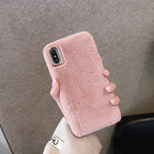 Load image into Gallery viewer, Winter Warm Plush Phone Case for iPhone XS Max XR X 11 Pro Max Cute Cat Furry fluffy Fur Cover for iPhone 6 6S 7 8 Plus Cases