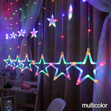 Load image into Gallery viewer, Christmas Fairy Lights Festoon Led String Lights Star Garland on Window Curtain Indoor Tree Decoration Halloween Wedding Light