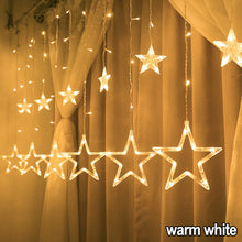 Load image into Gallery viewer, Christmas Fairy Lights Festoon Led String Lights Star Garland on Window Curtain Indoor Tree Decoration Halloween Wedding Light