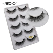 Load image into Gallery viewer, 5 Pairs Mink EyeLashes 3D False Lashes winged Thick MakeupEyeLash Dramatic Lashes Natural Volume Soft Fake Eye Lashes g800