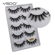 Load image into Gallery viewer, 5 Pairs Mink EyeLashes 3D False Lashes winged Thick MakeupEyeLash Dramatic Lashes Natural Volume Soft Fake Eye Lashes g800