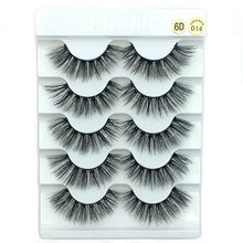 Load image into Gallery viewer, 5 Pairs Faux Mink Hair False Eyelashes Natural Wispy Lashes Handmade Cruelty-free Criss-cross Eyelash Extension Big Eyes Makeup