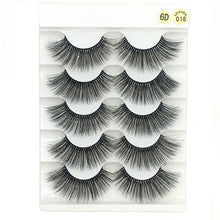 Load image into Gallery viewer, 5 Pairs Faux Mink Hair False Eyelashes Natural Wispy Lashes Handmade Cruelty-free Criss-cross Eyelash Extension Big Eyes Makeup