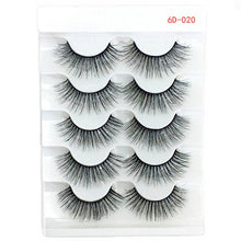 Load image into Gallery viewer, 5 Pairs Faux Mink Hair False Eyelashes Natural Wispy Lashes Handmade Cruelty-free Criss-cross Eyelash Extension Big Eyes Makeup