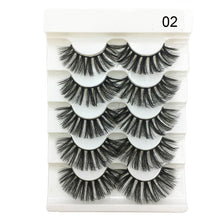 Load image into Gallery viewer, 5 Pairs Faux Mink Hair False Eyelashes Natural Wispy Lashes Handmade Cruelty-free Criss-cross Eyelash Extension Big Eyes Makeup