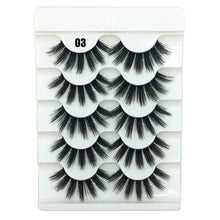 Load image into Gallery viewer, 5 Pairs Faux Mink Hair False Eyelashes Natural Wispy Lashes Handmade Cruelty-free Criss-cross Eyelash Extension Big Eyes Makeup