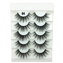 Load image into Gallery viewer, 5 Pairs Faux Mink Hair False Eyelashes Natural Wispy Lashes Handmade Cruelty-free Criss-cross Eyelash Extension Big Eyes Makeup