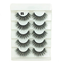 Load image into Gallery viewer, 5 Pairs Faux Mink Hair False Eyelashes Natural Wispy Lashes Handmade Cruelty-free Criss-cross Eyelash Extension Big Eyes Makeup