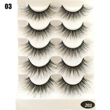 Load image into Gallery viewer, 5 Pairs Faux Mink Hair False Eyelashes Natural Wispy Lashes Handmade Cruelty-free Criss-cross Eyelash Extension Big Eyes Makeup