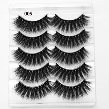 Load image into Gallery viewer, 5 Pairs Faux Mink Hair False Eyelashes Natural Wispy Lashes Handmade Cruelty-free Criss-cross Eyelash Extension Big Eyes Makeup