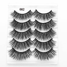 Load image into Gallery viewer, 5 Pairs Faux Mink Hair False Eyelashes Natural Wispy Lashes Handmade Cruelty-free Criss-cross Eyelash Extension Big Eyes Makeup
