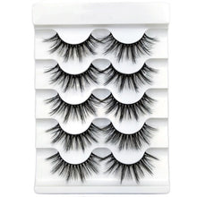 Load image into Gallery viewer, 5 Pairs Faux Mink Hair False Eyelashes Natural Wispy Lashes Handmade Cruelty-free Criss-cross Eyelash Extension Big Eyes Makeup