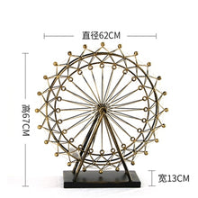 Load image into Gallery viewer, Nordic Iron Ferris Wheel Ornaments Rotating Table Lamp Creative Crafts Bedside Lamp Living Room Bedroom Home Decorations