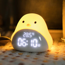 Load image into Gallery viewer, Cartoon Cute Time Bird Night Light Alarm Clock Silicone Touch USB LED Night Lamp For Children Baby Kids Gift Bedside Lamp