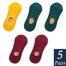 Load image into Gallery viewer, Women's Cotton Invisible No show Socks non-slip Summer Candy Solid Color Silicone Short Socks Fashion Cute Thin Ankle Boat Socks