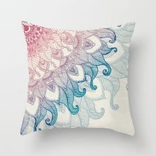 Load image into Gallery viewer, Fuwatacchi Geometric Pattern Pillow Cases Mandala Flower Pillows Cover for Home Sofa Chair Square Blue Cushion Covers Decoration