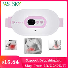 Load image into Gallery viewer, Pink Women Warm Uterus Belt Electric Infrared Heating Menstruation Period Waist Pad Female Back Pain Relief Lumbar Support USB