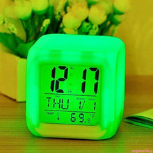 Load image into Gallery viewer, 7 Color LED Change Digital Glowing Alarm Clock Night Light for Bedroom Child HOT digital alarm clock electronic gadgets