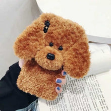 Load image into Gallery viewer, New Winter Teddy Dog Fluffy Phone Case for iPhone 11 Pro XS Max XR SE SE2 Rabbit Fur Warm Cover for iPhone 8 8plus 6/6s 7 Plus X
