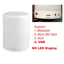 Load image into Gallery viewer, Night Light with Bluetooth Speaker Portable Wireless TF Card Bluetooth Speaker Touch Control Color LED Bedside Table Lamp