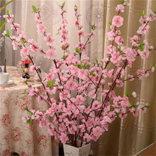 Load image into Gallery viewer, 65CM Cherry Spring Plum Peach Blossom Artificial Flower Bouquet Branch Fake Silk Flower Tree Party Wedding Home Decor