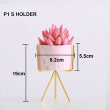Load image into Gallery viewer, Nordic style Marble Pattern Pink Iron Ceramia Art Vase Table Flower Pot Wedding Home Decoration Decor For Livingroom