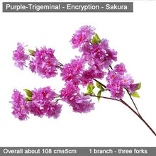 Load image into Gallery viewer, 5 pcs/set Cherry Blossoms Artificial Flowers Branches Wedding Arch Decoration Peach Branch Background Wall Hanging Fake Flower