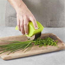 Load image into Gallery viewer, Stainless Steel Blade Kitchen Vegetable Chop Herb Rolling Roll Rollers Mincer Manual Hand Scallion Cutter Slicers 6 Household
