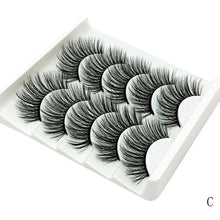 Load image into Gallery viewer, 5 Pairs 3D Mink Hair Natural Crisscross Thick False Eyelashes Long Messy Makeup Fake Eye Lashes Extension Tapered Make Up Tools