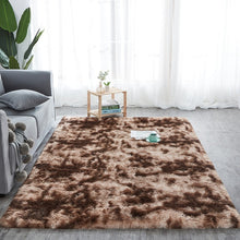 Load image into Gallery viewer, RULDGEE Beautiful Shaggy Alfombra Tie Dye Carpet Plush Silky Rugs Kids Room Floor Fluffy Mats Faux Fur Area Rug Living Room Mats
