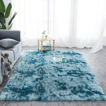 Load image into Gallery viewer, RULDGEE Beautiful Shaggy Alfombra Tie Dye Carpet Plush Silky Rugs Kids Room Floor Fluffy Mats Faux Fur Area Rug Living Room Mats