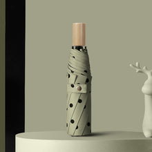 Load image into Gallery viewer, YADA brand High Quality Folding black Dot Umbrellas Charms Rain uv Round point Umbrella For Womens Windproof Umbrellas YS200056