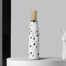 Load image into Gallery viewer, YADA brand High Quality Folding black Dot Umbrellas Charms Rain uv Round point Umbrella For Womens Windproof Umbrellas YS200056