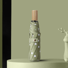 Load image into Gallery viewer, YADA brand High Quality Folding black Dot Umbrellas Charms Rain uv Round point Umbrella For Womens Windproof Umbrellas YS200056